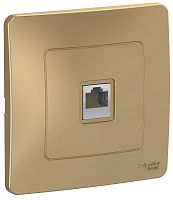 Розетка компьютерная с рамкой Systeme Electric Blanca 1-м. RJ45 5e титан картинка